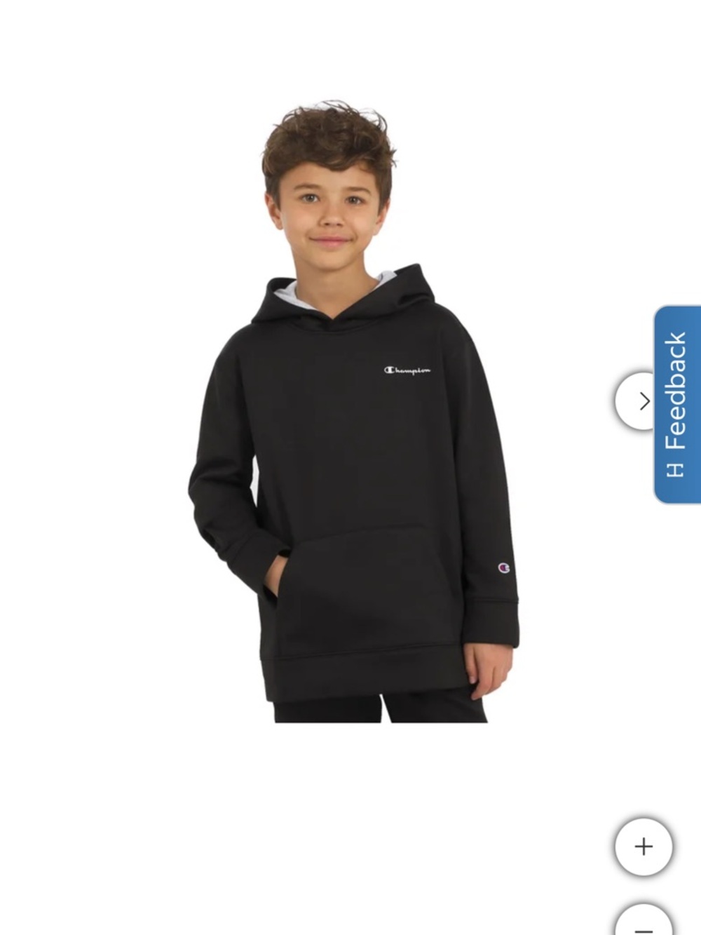 Champion Black Kids' Pullover Hoodie with Logo